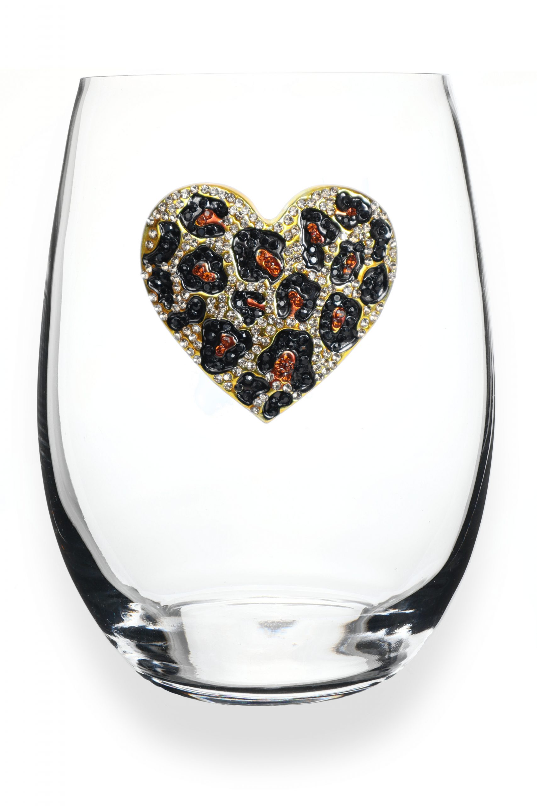 LEOPARD HEART STEMLESS WINE GLASS - Molly's! A Chic and Unique Boutique 
