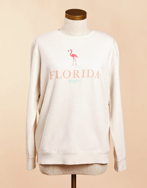 Florida Pullover Pearl White Flamingo - Molly's! A Chic and Unique Boutique 