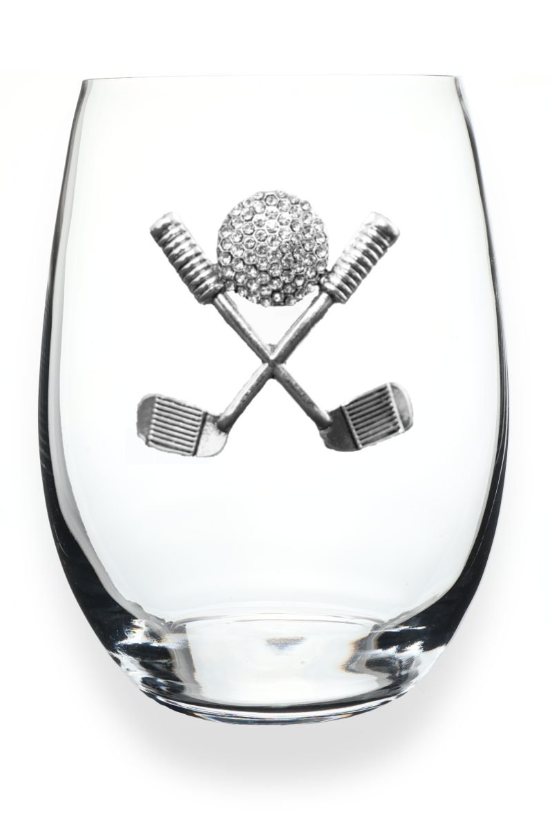 GOLF CLUB AND BALL STEMLESS WINE GLASS - Molly's! A Chic and Unique Boutique 