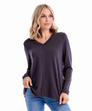 DEMPSEY L/S TEE BLACK - Molly's! A Chic and Unique Boutique 
