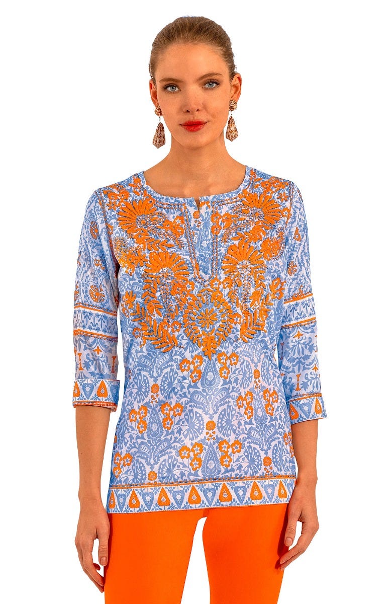 Silk Hand Embroidered Tunic - East India - Molly's! A Chic and Unique Boutique 