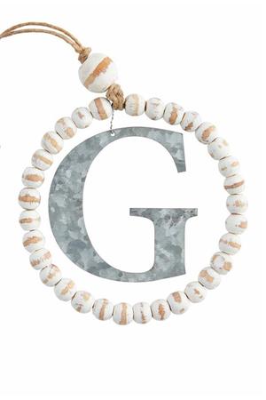 G Initial Beaded Ornament - Molly's! A Chic and Unique Boutique 