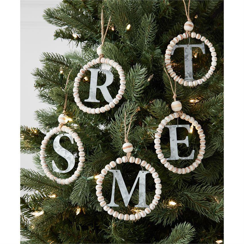 P Initial Beaded Ornament - Molly's! A Chic and Unique Boutique 