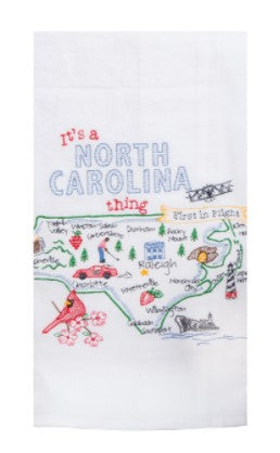 North Carolina Embroidered Flour Sack Towel - Molly's! A Chic and Unique Boutique 