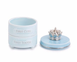 BLUE FIRST TOOTH & CURL KEEPSAKE BOX - Molly's! A Chic and Unique Boutique 