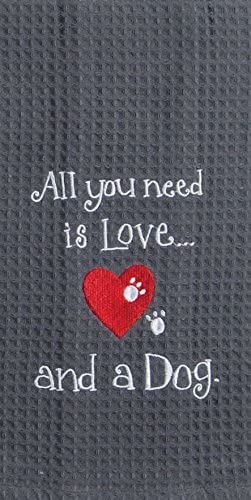 DOG LOVE EMBROIDERED WAFFLE TOWEL - Molly's! A Chic and Unique Boutique 