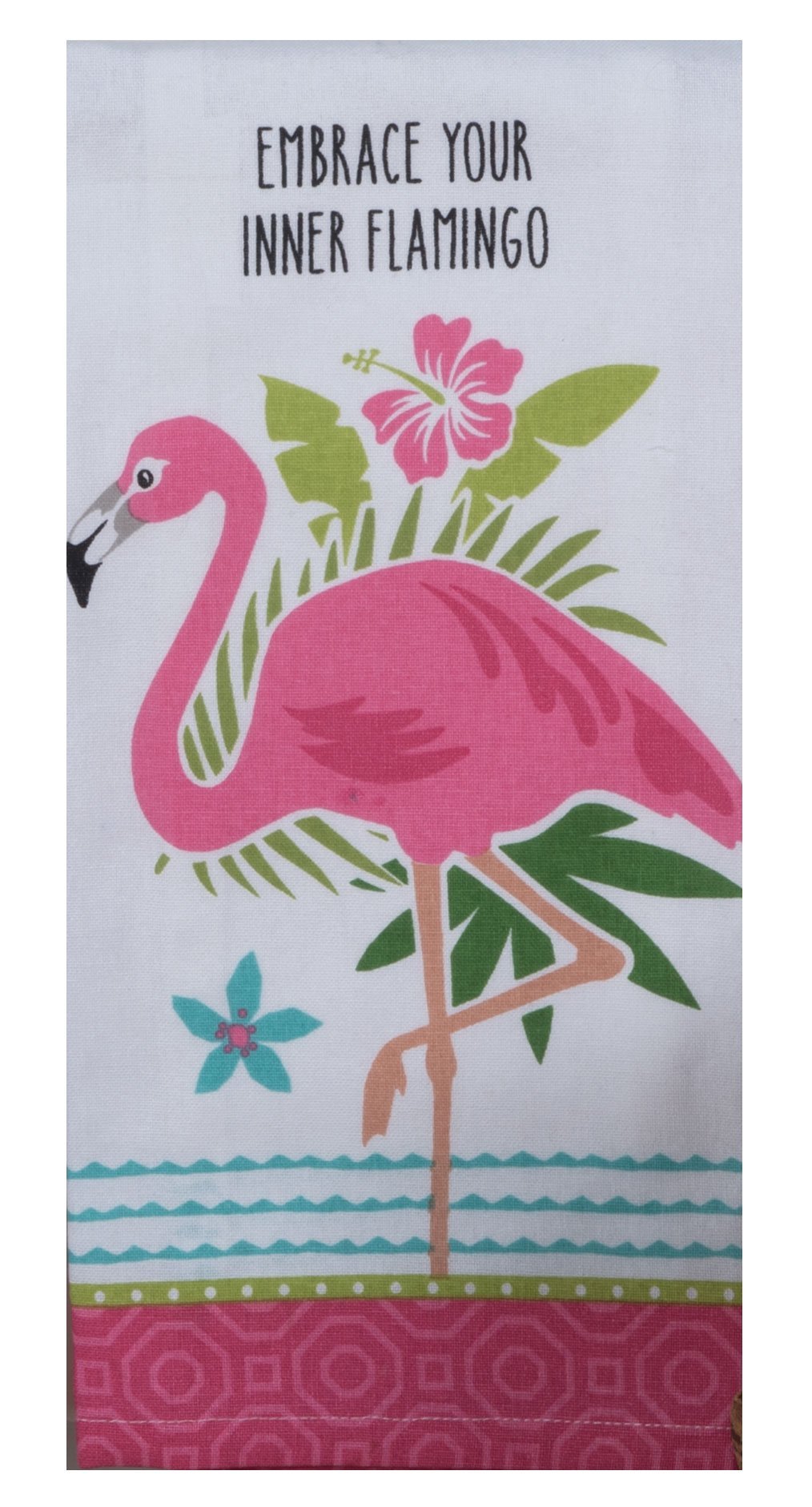 FLAMINGO EMBROIDERED TEA TOWEL - Molly's! A Chic and Unique Boutique 