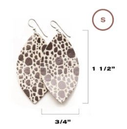 LEATHER EARRINGS - BLUE SPECKLED (SMALL) - Molly's! A Chic and Unique Boutique 
