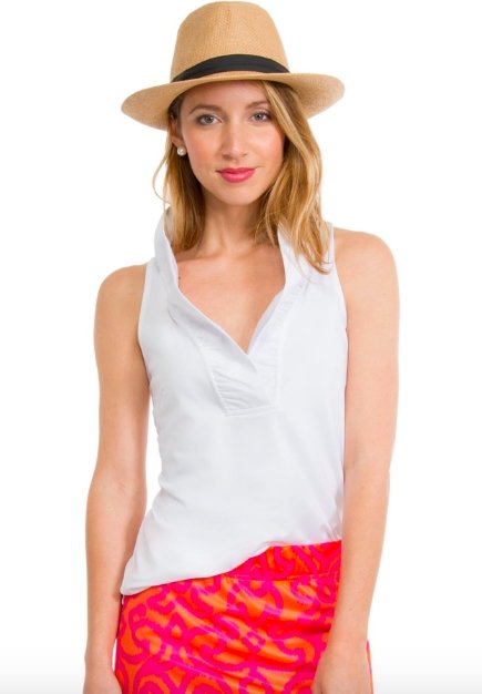 RUFFLENECK SLEEVELESS TOP- T (WHITE)-PRNNS - Molly's! A Chic and Unique Boutique 