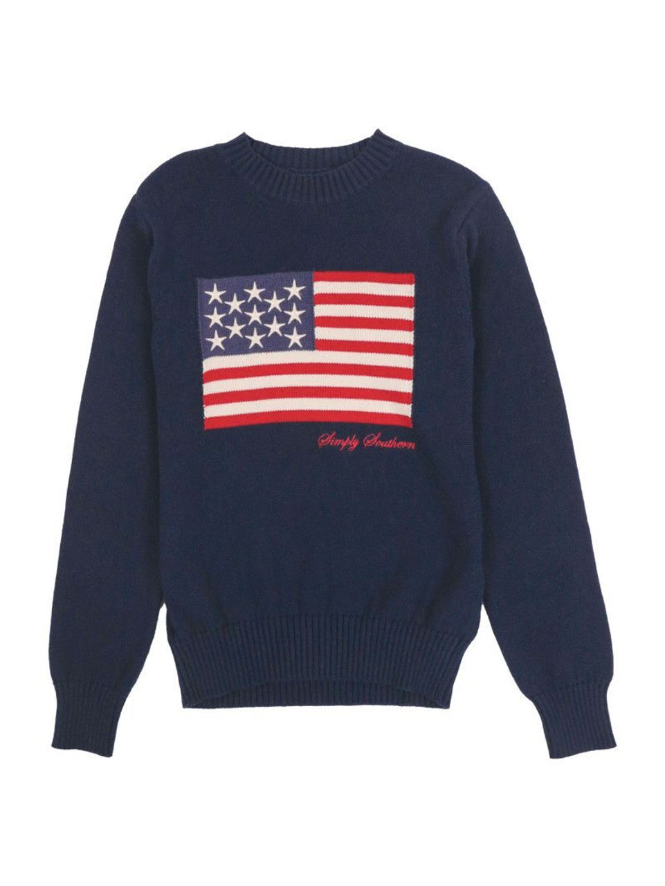 Crewneck Preppy Sweater Navy - Molly's! A Chic and Unique Boutique 