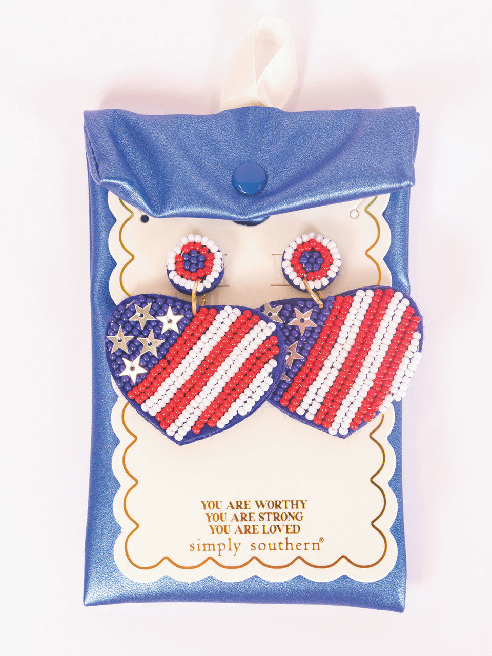 FREEDOM STRIPE HEART EARRINGS - Molly's! A Chic and Unique Boutique 