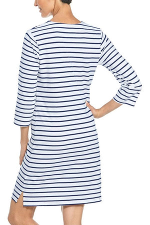 OCEANSIDE TUNIC DRESS WHITE NAVY - Molly's! A Chic and Unique Boutique 
