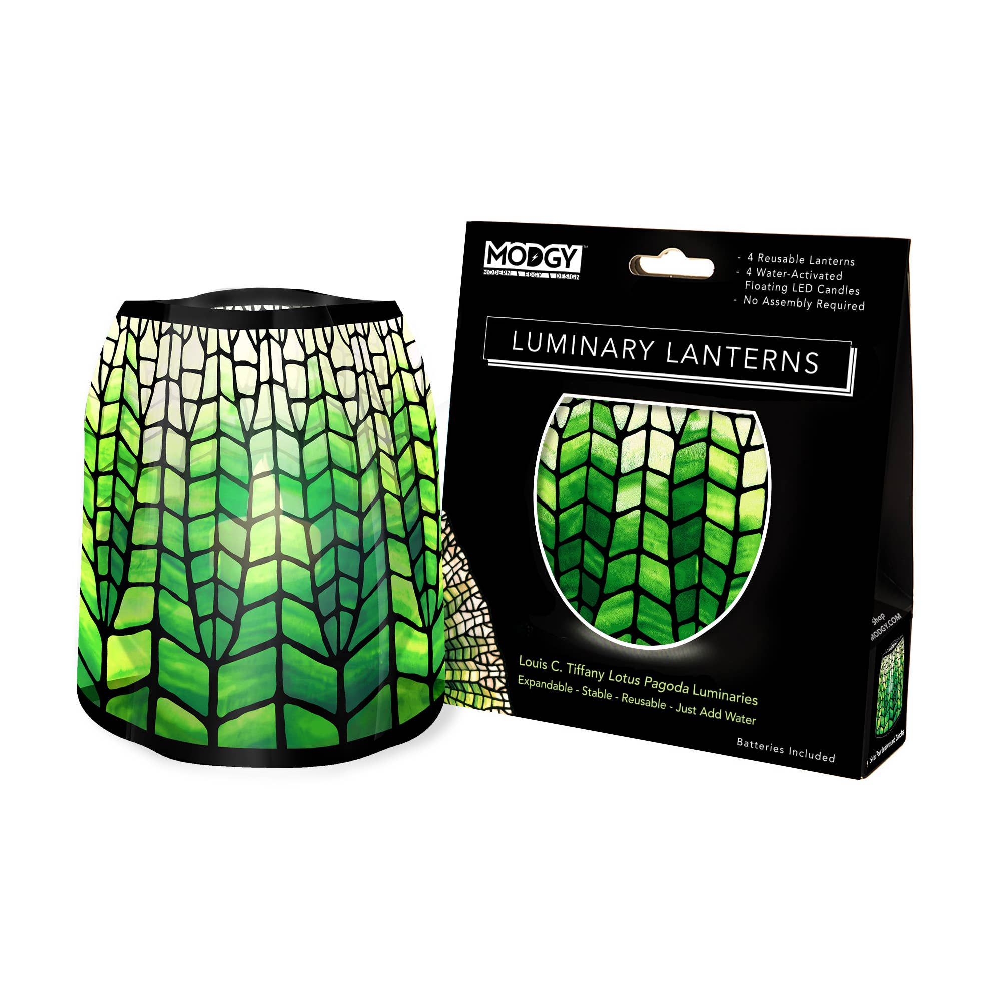 Luminary - Louis C. Tiffany Green Lotus Pagoda - Molly's! A Chic and Unique Boutique 