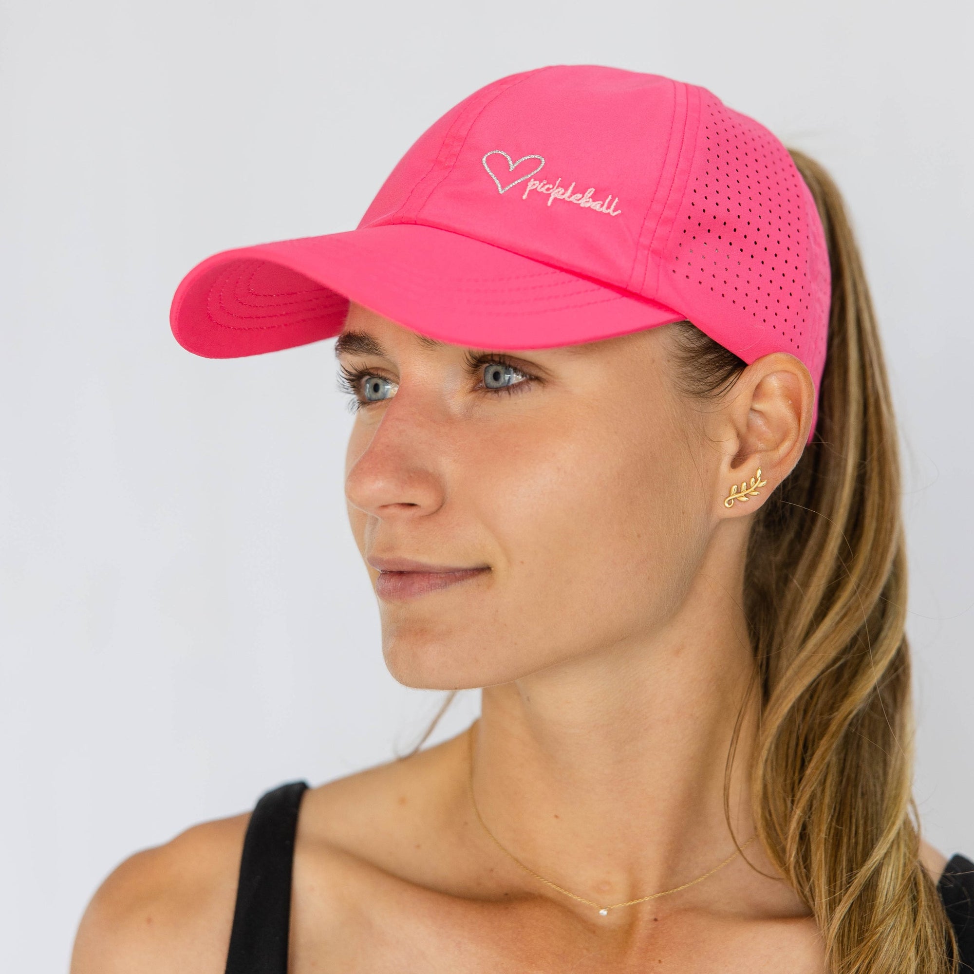 HEART PICKLEBALL TUCK-IN STRAP HAT- HOT PINK - Molly's! A Chic and Unique Boutique 