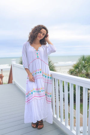 SIMPLY SOUTHERN WHITE EMBROIDERED MAXI DRESS - Molly's! A Chic and Unique Boutique 