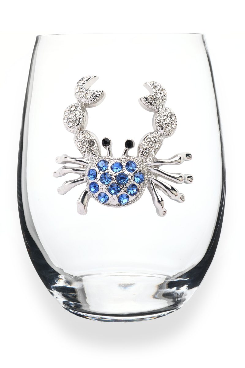 BLUE CRAB STEMLESS WINE GLASS - Molly's! A Chic and Unique Boutique 