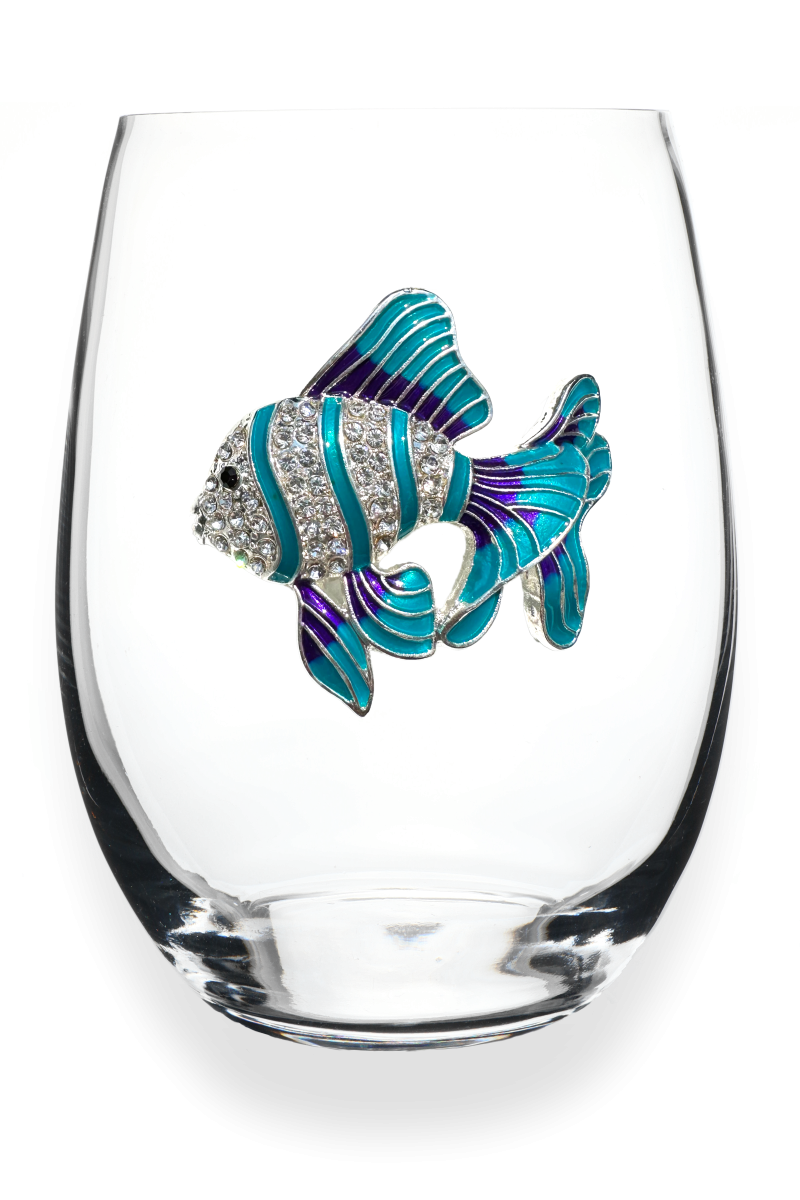 STRIPED FISH STEMLESS WINE GLASS - Molly's! A Chic and Unique Boutique 