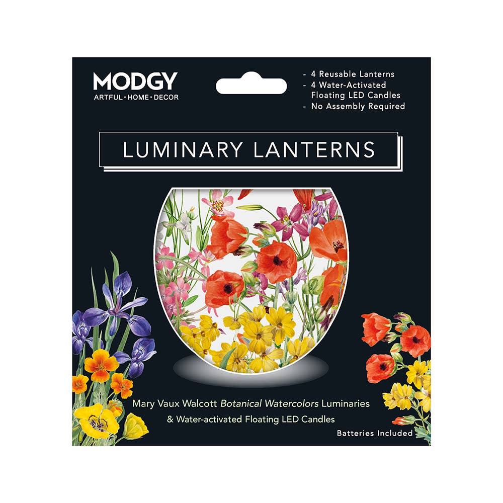 Luminary Lanterns - Mary Vaux Walcott Watercolor Botanicals - Molly's! A Chic and Unique Boutique 