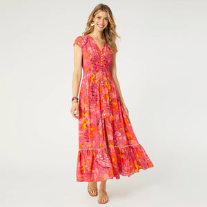 ALIYA BUTTON FRONT MAXI DRESS