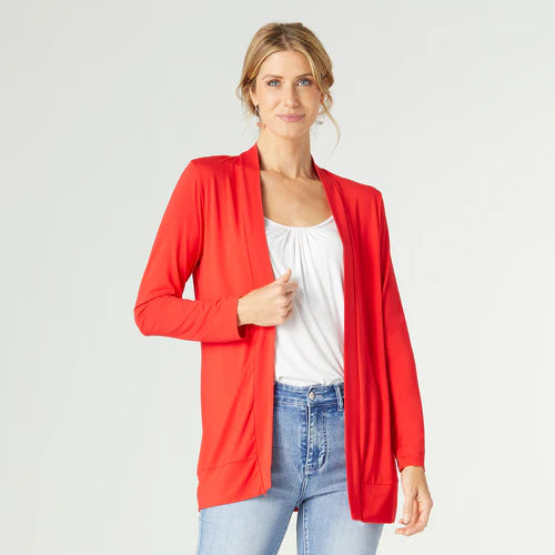 EVERYDAY CARDIGAN- TANGO RED