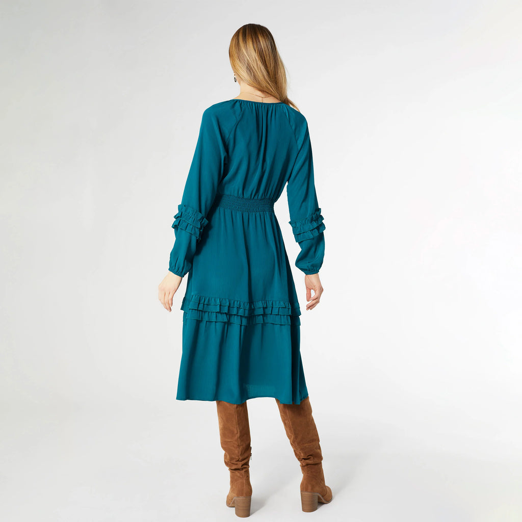 ISABELLE V-NECK TIERED RUFFLE DRESS - Molly's! A Chic and Unique Boutique 