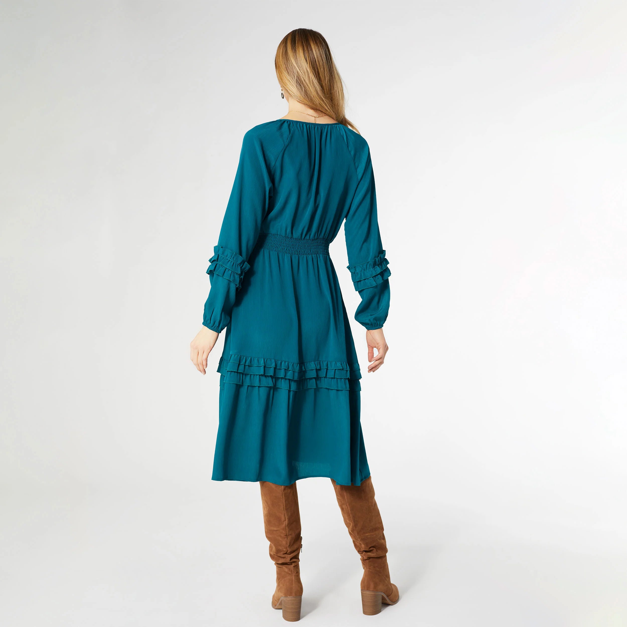 ISABELLE V-NECK TIERED RUFFLE DRESS - Molly's! A Chic and Unique Boutique 