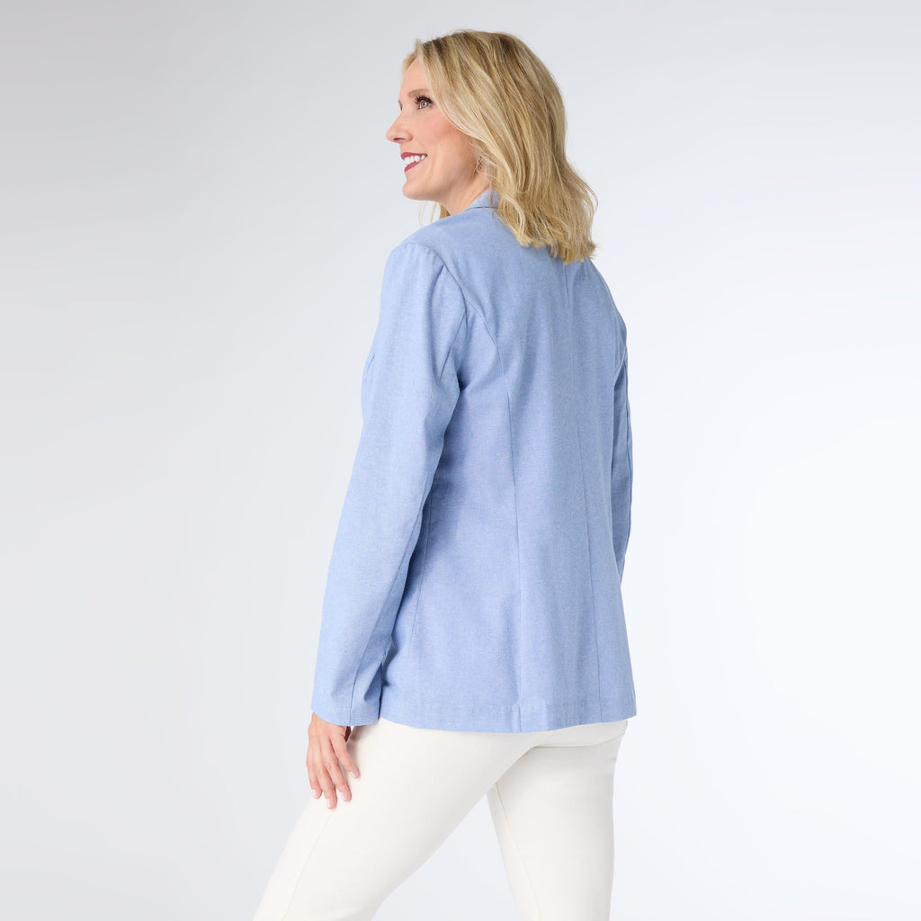 NEWPORT LIGHTWEIGHT BLAZER- LIGHT DENIM - Molly's! A Chic and Unique Boutique 