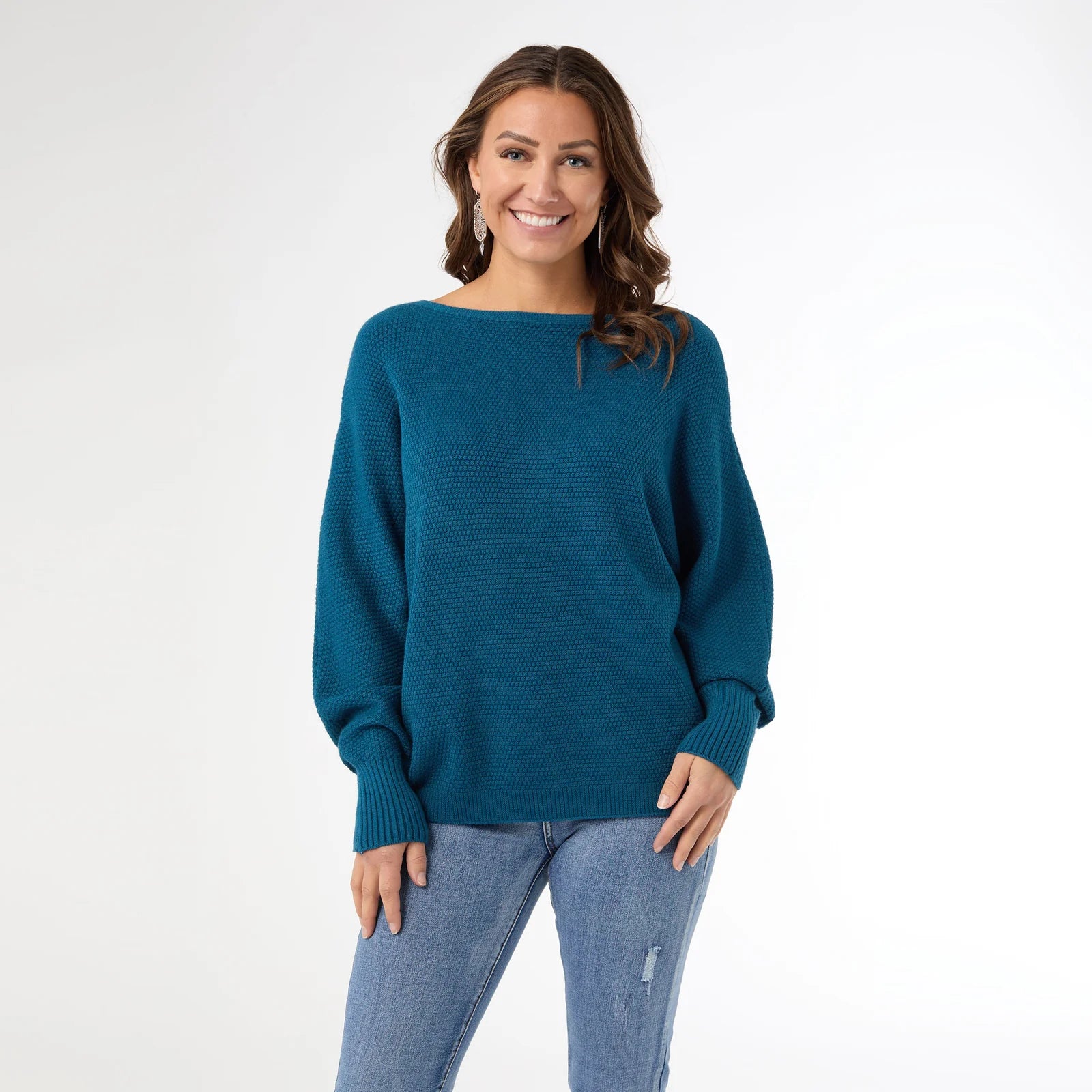 RELAXED CIANA PULLOVER LATTICE BACK OCEANSIDE - Molly's! A Chic and Unique Boutique 