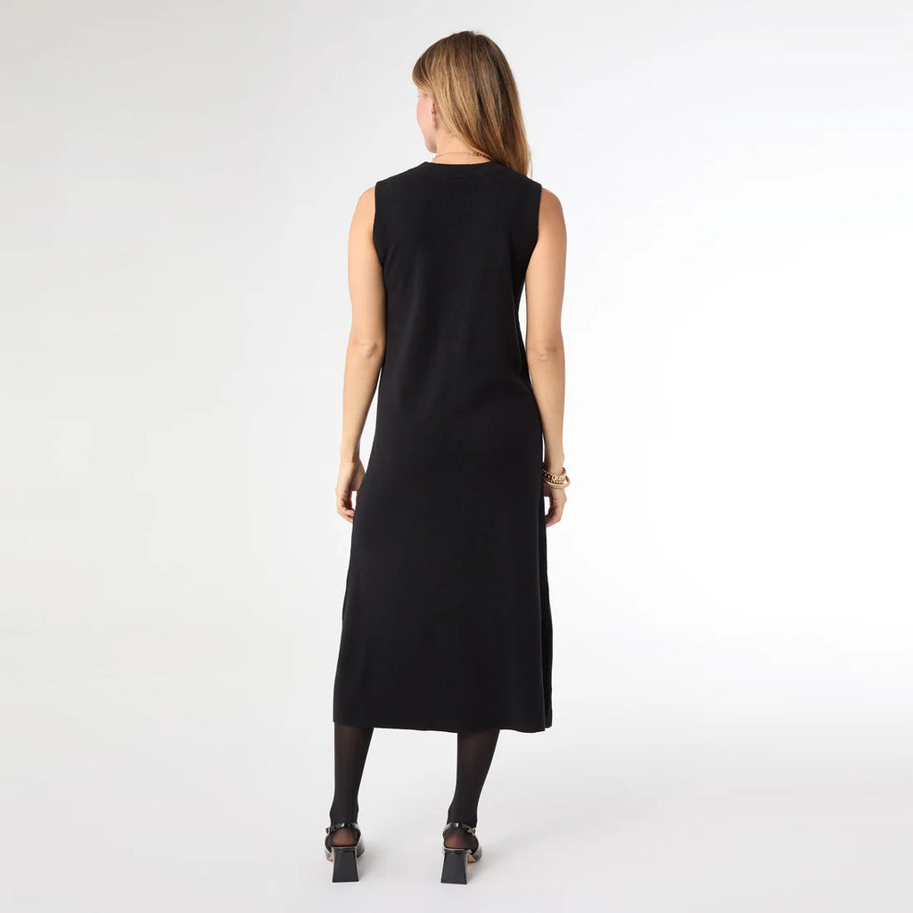 Donna Sleeveless Sweater Dress- Black