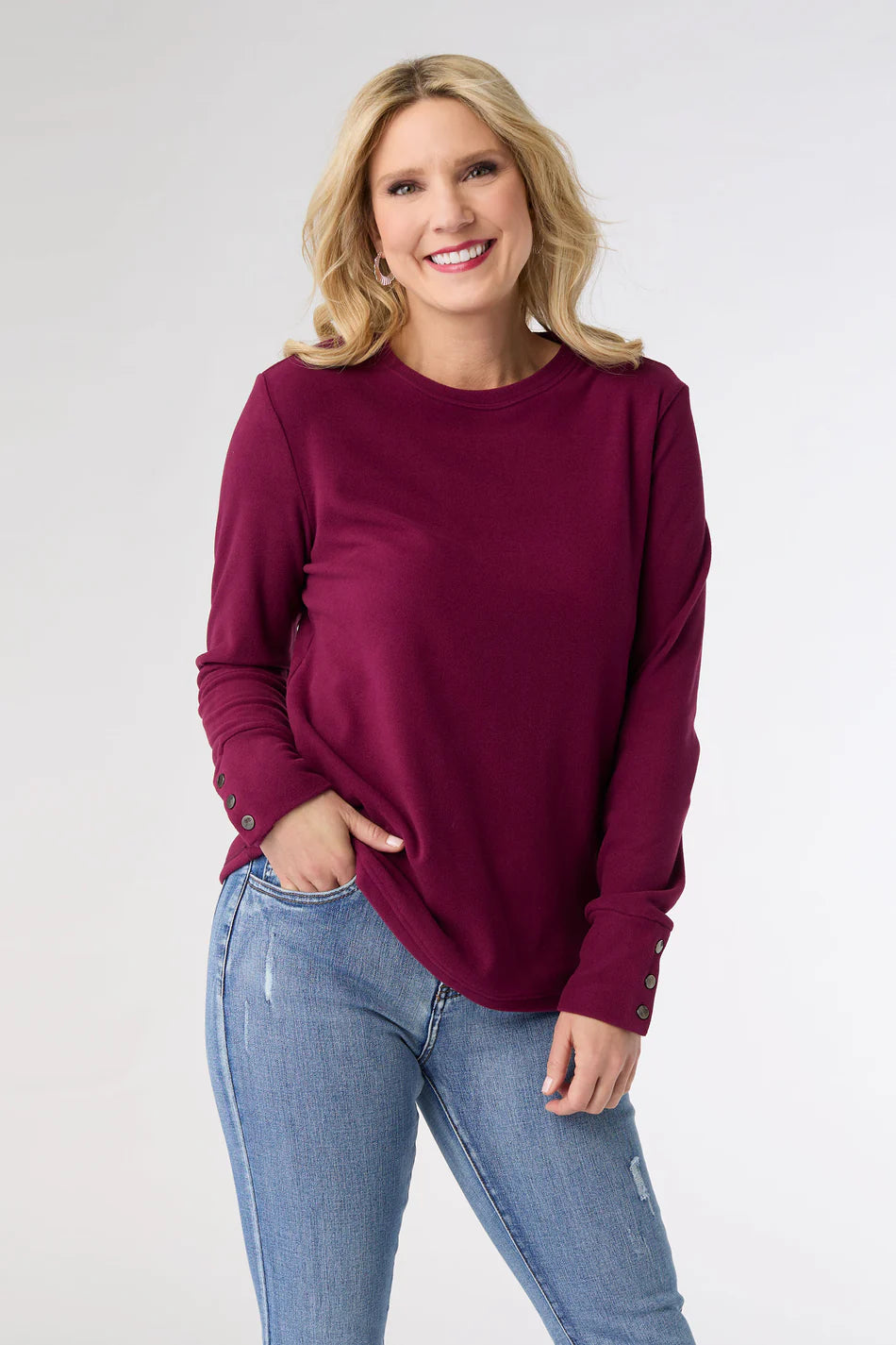 ALEXIS SUPER SOFT TOP WITH SNAP CUFF - Molly's! A Chic and Unique Boutique 