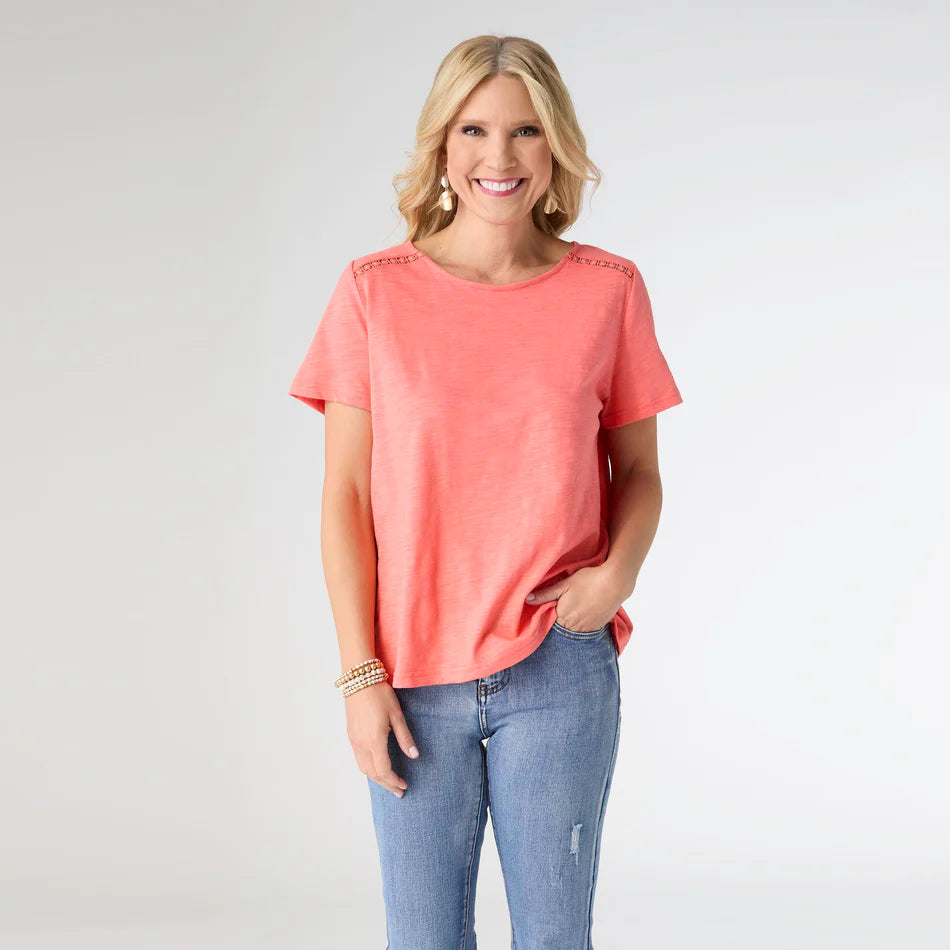 ROCHELLE SHORT SLEEVE TOP - Molly's! A Chic and Unique Boutique 