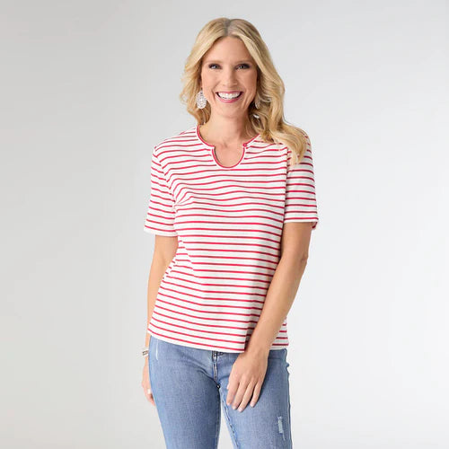 Sara Striped Short Sleeve Top *PREVIEW* - Molly's! A Chic and Unique Boutique 