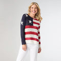 MURIEL BURNOUT FLAG SWEATER - Molly's! A Chic and Unique Boutique 