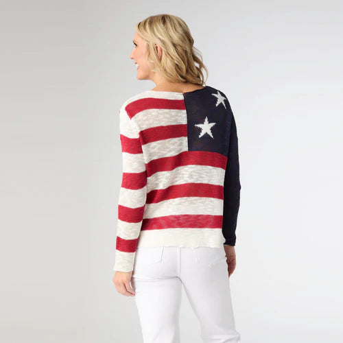 MURIEL BURNOUT FLAG SWEATER - Molly's! A Chic and Unique Boutique 