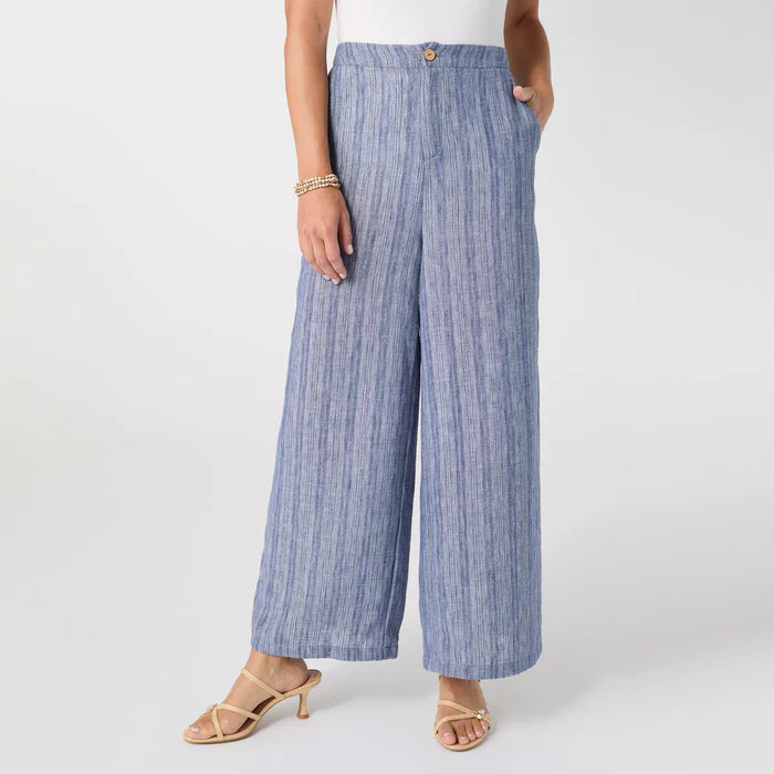 ANDREA TEXTURED PANT- BLUE - Molly's! A Chic and Unique Boutique 
