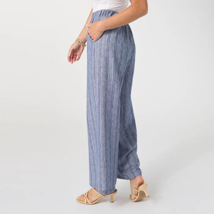 ANDREA TEXTURED PANT- BLUE - Molly's! A Chic and Unique Boutique 