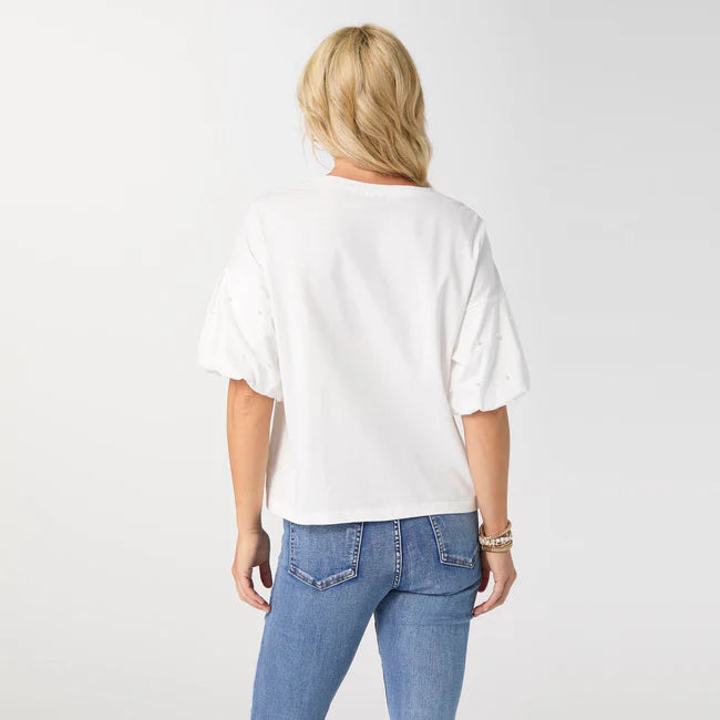 CAMILLE TOP PEARL PUFF SLEEVE - Molly's! A Chic and Unique Boutique 