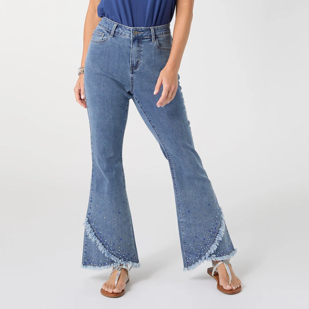 Bambu Soft Flare Fringe Crossover with Studs *PREVIEW* - Molly's! A Chic and Unique Boutique 