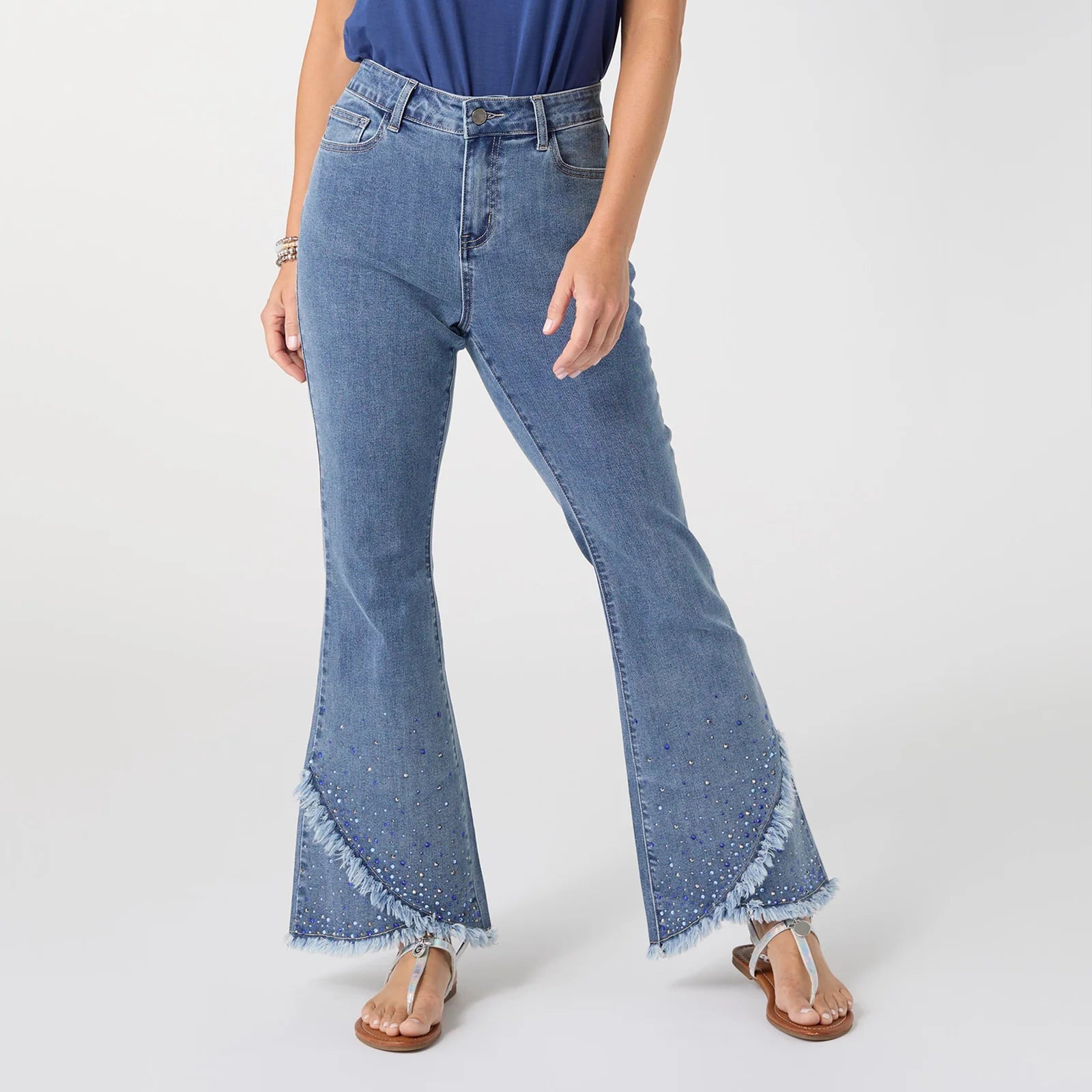 Bambu Soft Flare Fringe Crossover with Studs *PREVIEW* - Molly's! A Chic and Unique Boutique 