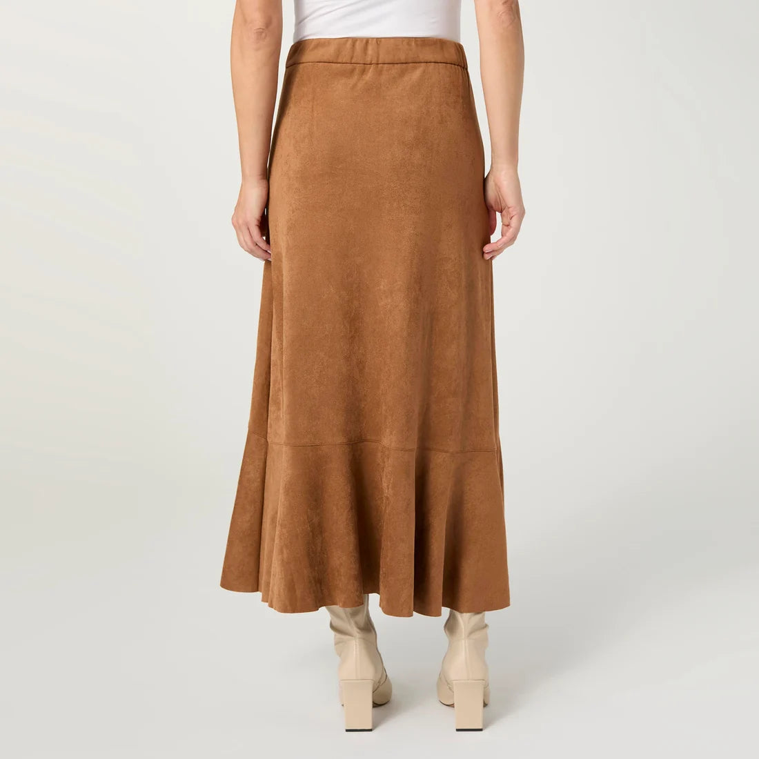 Canyon Faux Suede Skirt with Ruffle