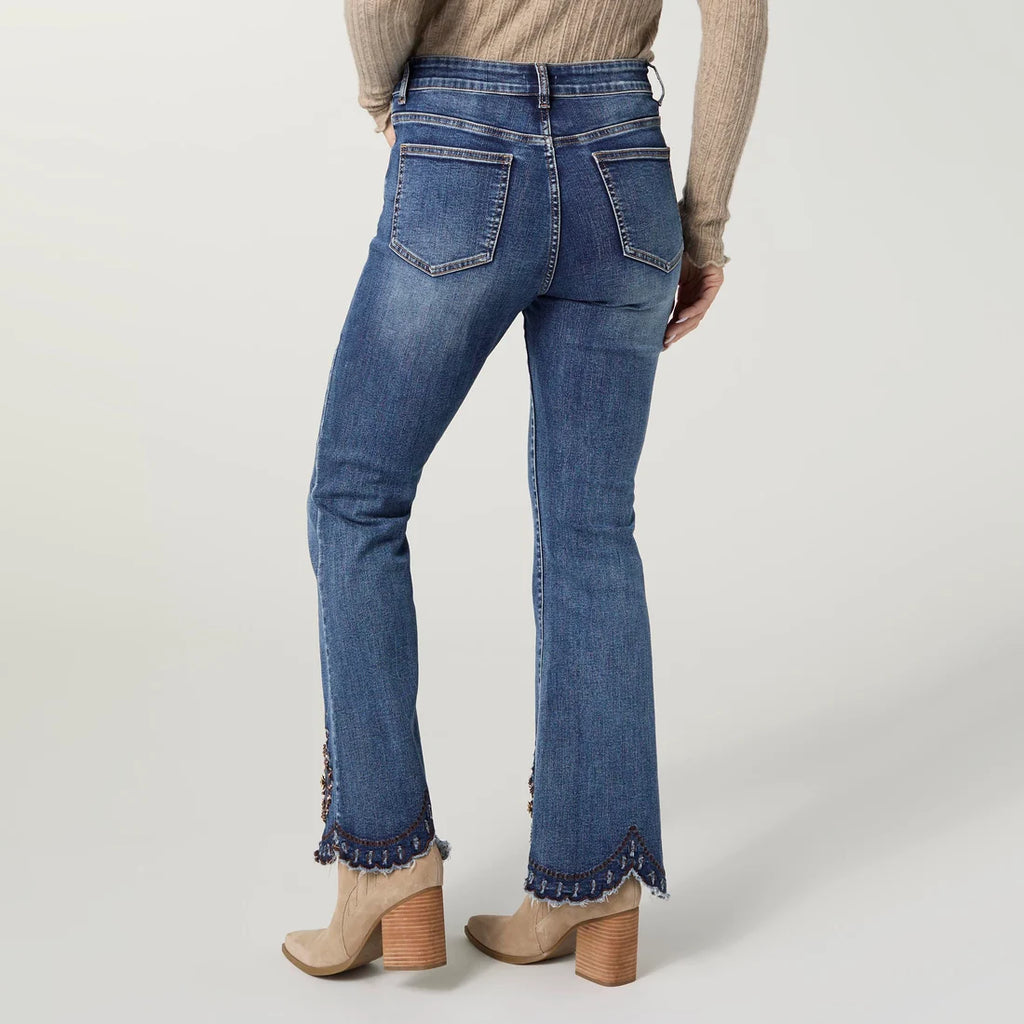 EverStretch Flare with Beaded Scallop Hem