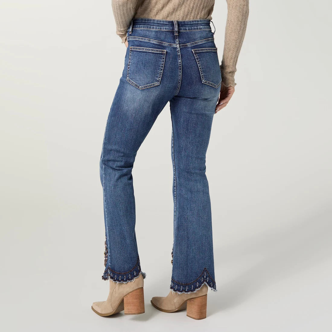EverStretch Flare with Beaded Scallop Hem