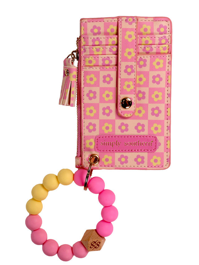 SIMPLY SOUTHERN BEAD BANGLE WALLET- CHECKERED FLOWER - Molly's! A Chic and Unique Boutique 