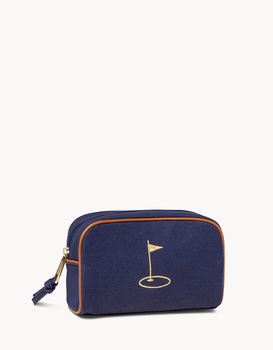 Navy Travel Pouch Flagstick on Green