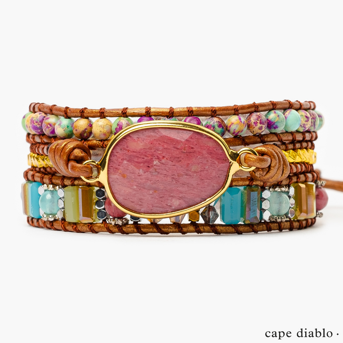 Healing RhodochrositeWrap Bracelet - Molly's! A Chic and Unique Boutique 