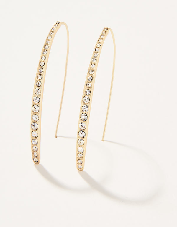 Sparkle Arc Hoop Earrings Large/Crystal - Molly's! A Chic and Unique Boutique 