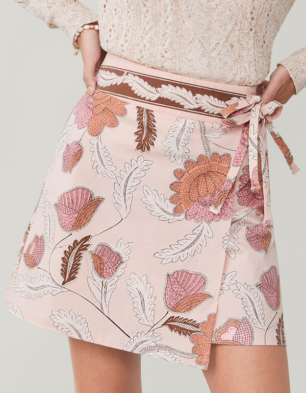 MATILDA BI-STRETCH SKIRT 1859 LIGHTHOUSE FLORAL STITCH - Molly's! A Chic and Unique Boutique 