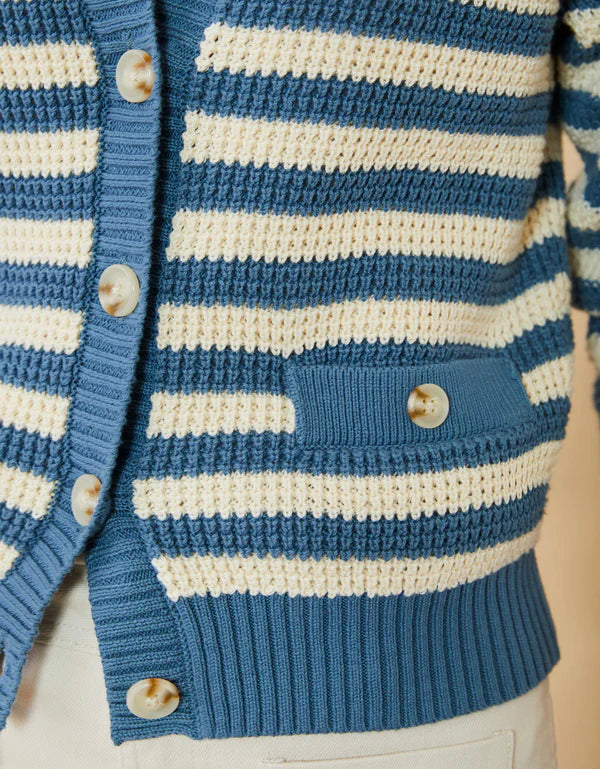 LYDIE CARDIGAN BLUESTONE STRIPE - Molly's! A Chic and Unique Boutique 