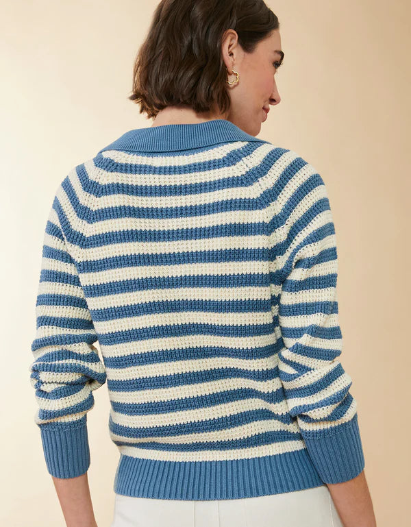 LYDIE CARDIGAN BLUESTONE STRIPE - Molly's! A Chic and Unique Boutique 