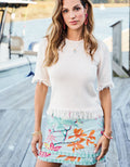 MARLA FRINGE SKORT RICHMOND HILL HONEYSUCKLE SEAFOAM - Molly's! A Chic and Unique Boutique 